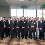 The JJ Lattimer party celebrate the firm's triple success at the awards lunch in Manchester.