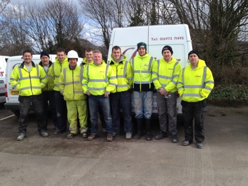 Greensyke Site Team (L to R): Mike Graham, Malcolm Robinson, Stuart Irwin, David Routledge, Jack Bullock, Shaun Forrester, Mark Irwin, James Vevers, Steven Ostle & John Warwick